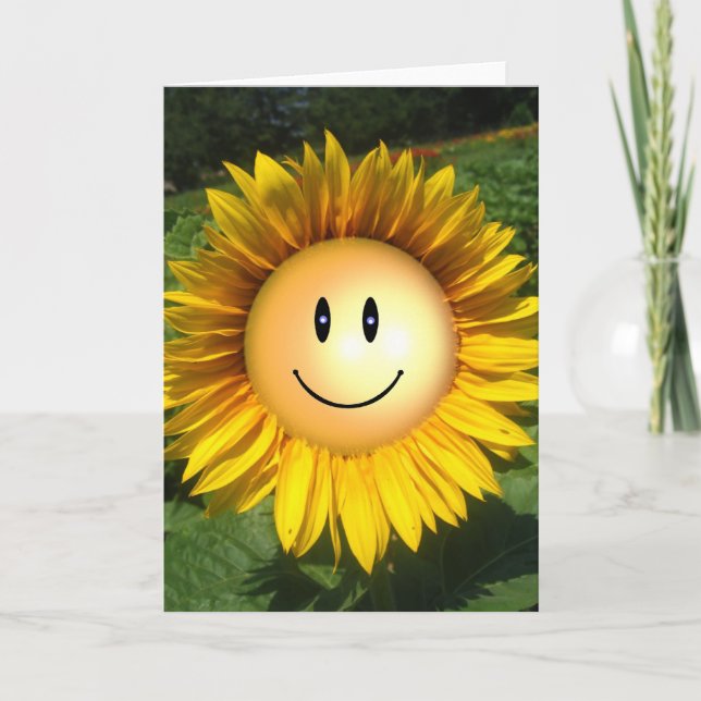 Happy Sunshine Blume Karte (Vorderseite)