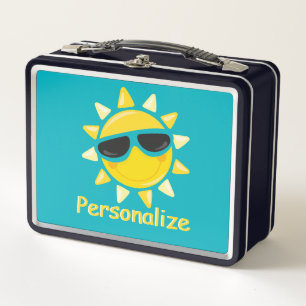 Happy Sunshine Cool Sun Sonnenbrille Personalisier Metall Brotdose