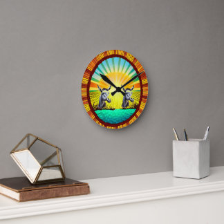 Happy Sunshine Donkey Runde Wanduhr
