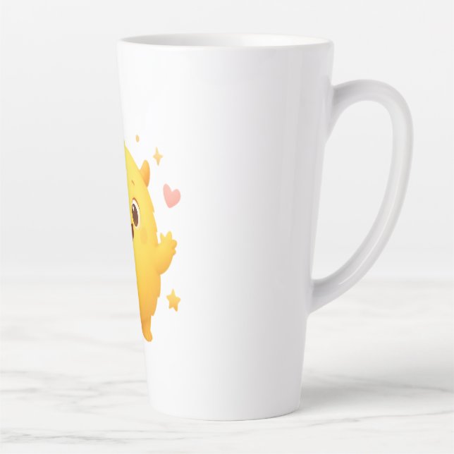 Happy Sunshine Monster Kids Mug — Cheerful Yellow Milchtasse (Rechts)