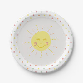 Happy Sunshine Punkt Party Paper Plate Pappteller