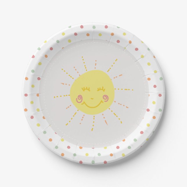 Happy Sunshine Punkt Party Paper Plate Pappteller (Vorderseite)
