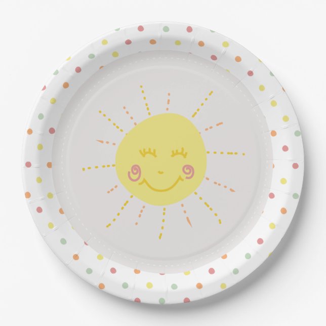 Happy Sunshine Punkt Party Paper Plate Pappteller (Vorderseite)