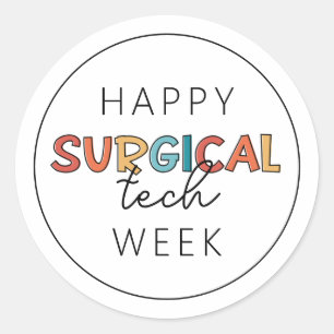 Happy Surgical Tech Week Runder Aufkleber