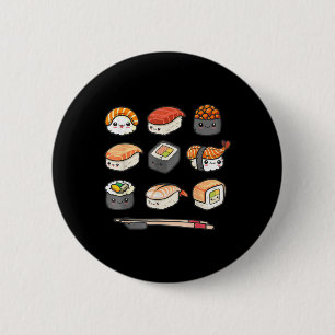 Happy Sushi Anime Kawaii Set Japanisch Food Lover  Button