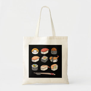 Happy Sushi Anime Kawaii Set Japanisch Food Lover Tragetasche