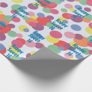 Happy Sweet 16 Birthday Wrapping Paper Geschenkpapier