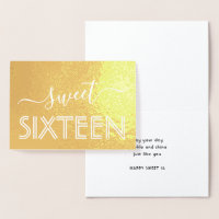 Happy Sweet 16. Geburtstag Modernes Script Gold Re