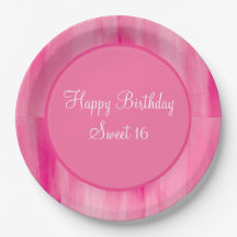 Happy Sweet 16 Pink Hübsche Personalisierte Teller