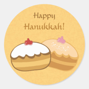 Happy Sweet Hanukkah Runder Aufkleber