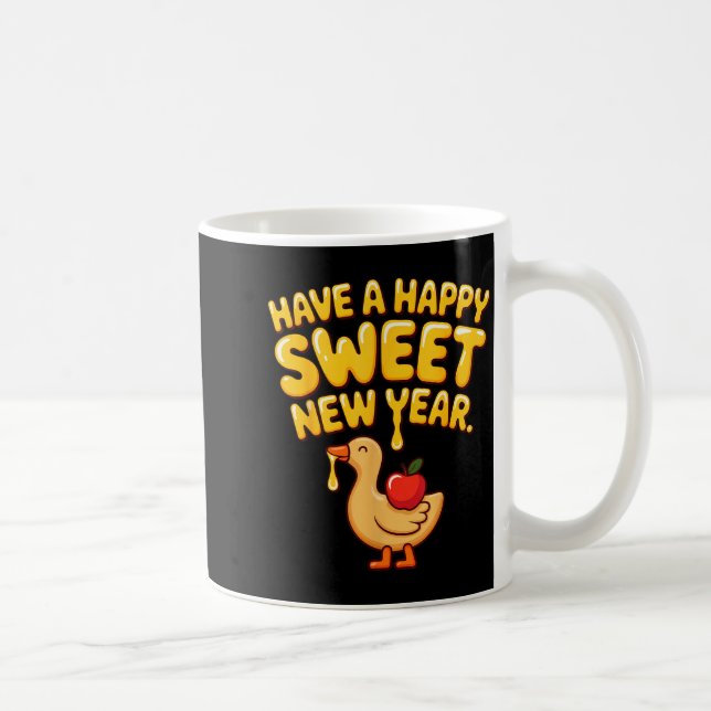 Happy Sweet New Year Goose Cookie Rosh Hashanah  Kaffeetasse (Rechts)