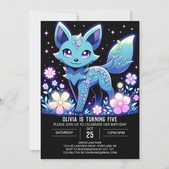 Happy Sweet Wolf Digital Geburtstag Einladung (Vorderseite)