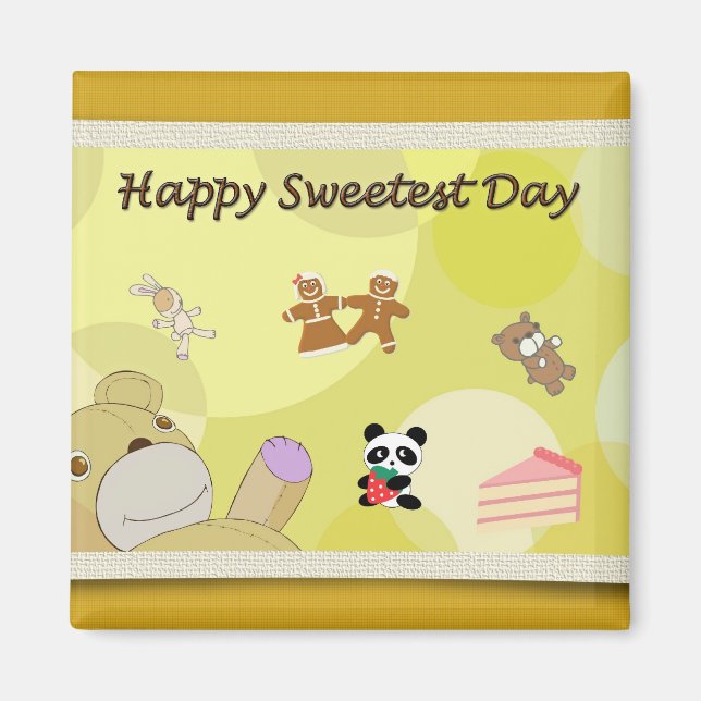 Happy Sweetest Day Teddy Bears Magnet (Vorne)