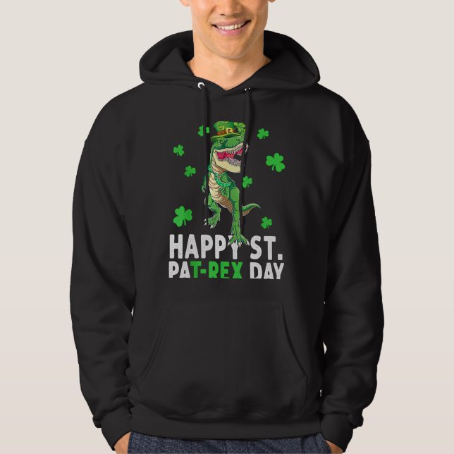 Happy T Rex Dinosaur Saint Patrick's Day For Boys  Hoodie (Vorderseite)
