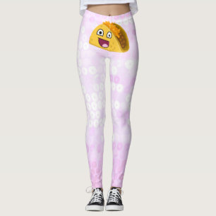 Happy taco auf rosa Imitate sequenzieren Muster Leggings