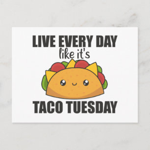Happy Taco Tuesday - Mexican Food Postcard Postkarte