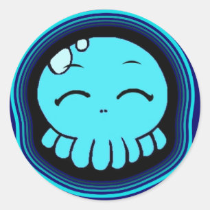 Happy Tako-Chan Runder Aufkleber