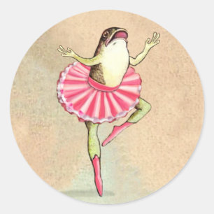 Happy Tancing Ballerina Frog Stickers