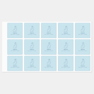 "Happy Tars" Blue Wedding Labels für Tissue Packs Etiketten