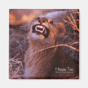 Happy Tau, Lächelnd Lion Cub Magnet