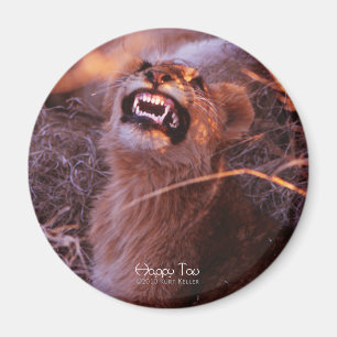 Happy Tau, Lächelnd Lion Cub Magnet