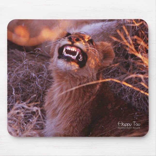 Happy Tau, Lächelnd Lion Cub Mousepad (Vorne)