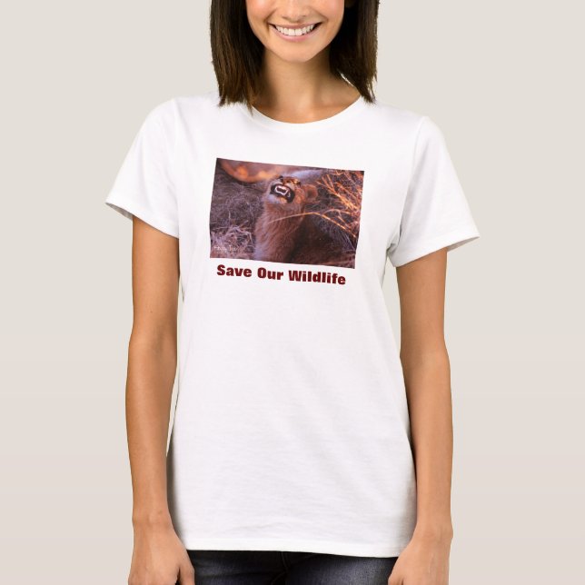 Happy Tau, Lion, Rettete unsere Wildnis T-Shirt (Vorderseite)