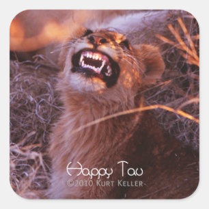 Happy Tau Quadratischer Aufkleber