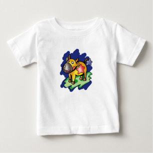 Happy Taurus Blue mit Red Star Cartoon Baby T-shirt