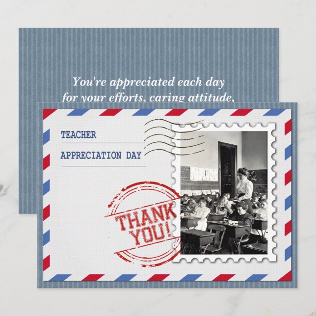 Happy Teacher Appreciation Day Custom Flat Card Einladung (Vorne/Hinten)