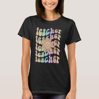 Happy TEACHER  I Teach School Elementary Squad Ret T-Shirt