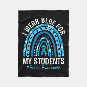 Happy Teacher Ich trage Blau für meine Schüler Aut Fleecedecke