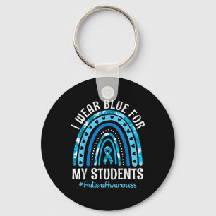 Happy Teacher Ich trage Blau für meine Schüler Aut Schlüsselanhänger