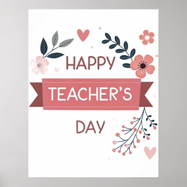 Happy Teacher’s Day Floral Appreciation Gift Poster (Vorne)