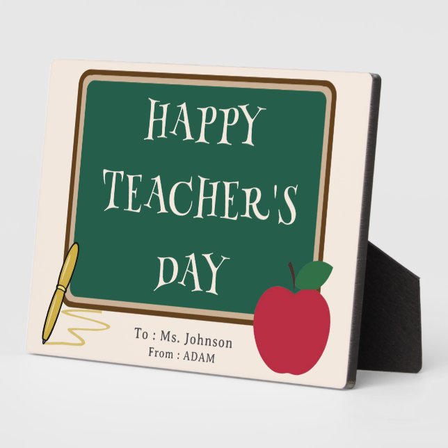 Happy Teacher’s Day – Modern Custom Name Plaque Fotoplatte (Seite)