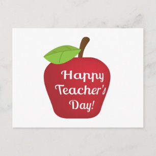 Happy Teacher's Day Apple Postkarte
