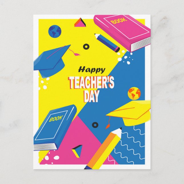 Happy Teacher's Day Postcard Postkarte (Vorderseite)