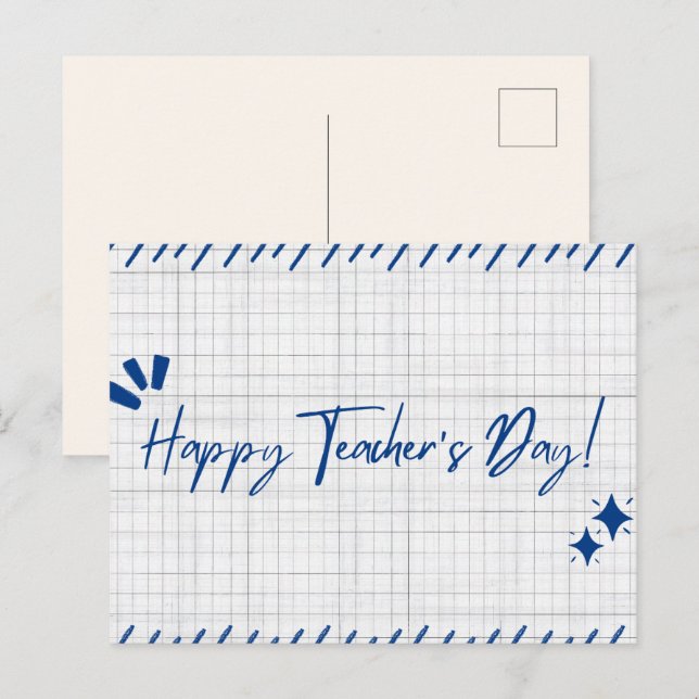 Happy Teachers Day Postkarte (Vorne/Hinten)