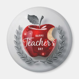 Happy Teachers Day Red Apple Magnet