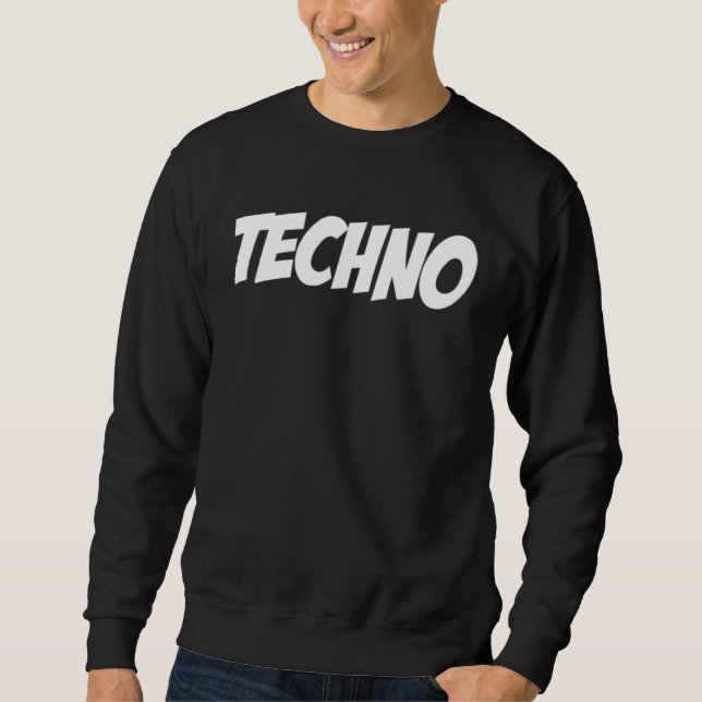 Happy Techno lettering  Acid Techno Techno Festiva Sweatshirt (Vorderseite)