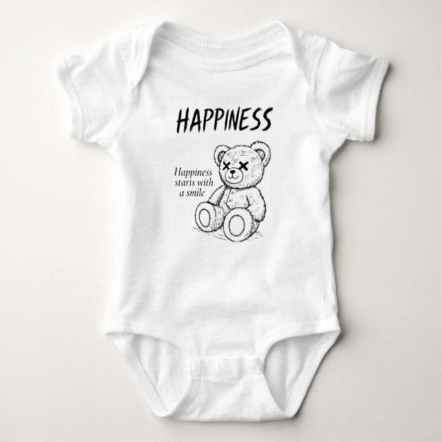 Happy Teddy Baby Liebe Baby Strampler (Vorderseite)