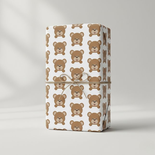 Happy Teddy Bear Gift Wrap - Sofort lächeln Geschenkpapier Set (The cutest way to wrap a gift.)