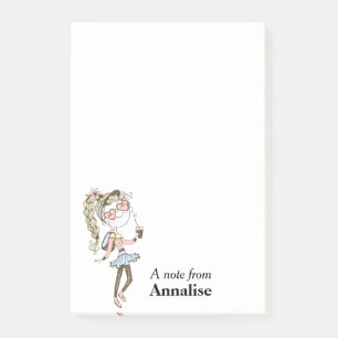 Happy Teen Girl Personalisiert Post-it Klebezettel