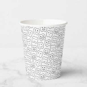 Happy Teeth Pattern Pappbecher