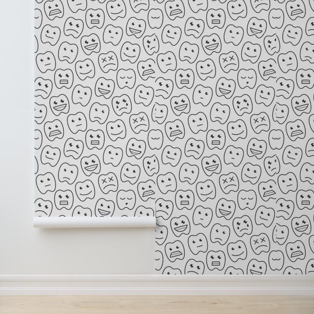 Happy Teeth Pattern Tapete (Anwendung)