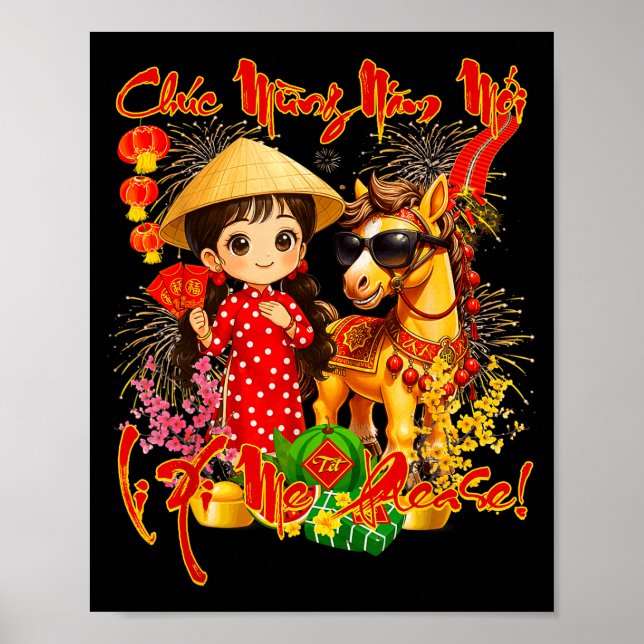 Happy Tet Chuc Mung Nam Moi 2026 Li Xi Me Please K Poster (Vorne)
