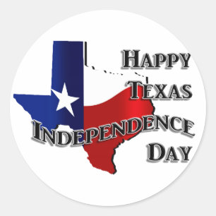 Happy Texas Independence Day Runder Aufkleber