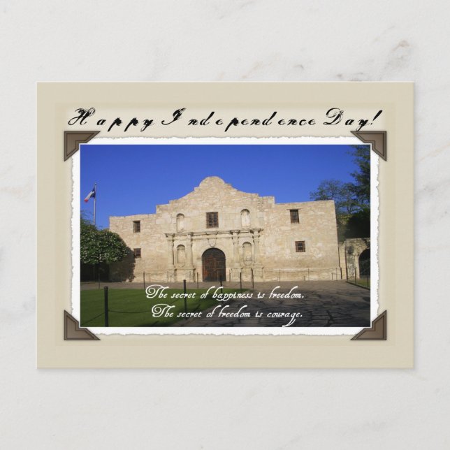 Happy Texas Independence Day - The Alamo Postkarte (Vorderseite)