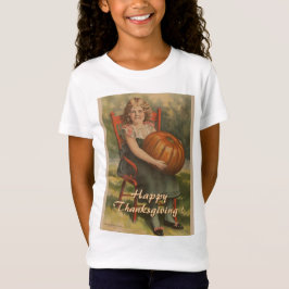 Happy Thanksgibing | Vintages Mädchen mit Pumpkin T-Shirt