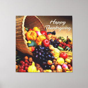 Happy Thanksgiving 12 Stretched Canvas Print Leinwanddruck